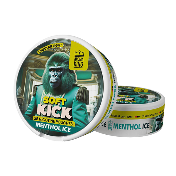10mg Aroma King Soft Kick Nicotine Pouches - 25 Pouches - Flavour: Menthol Ice