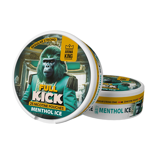 20mg Aroma King Full Kick Nicotine Pouches - 25 Pouches - Flavour: Freeze Ice