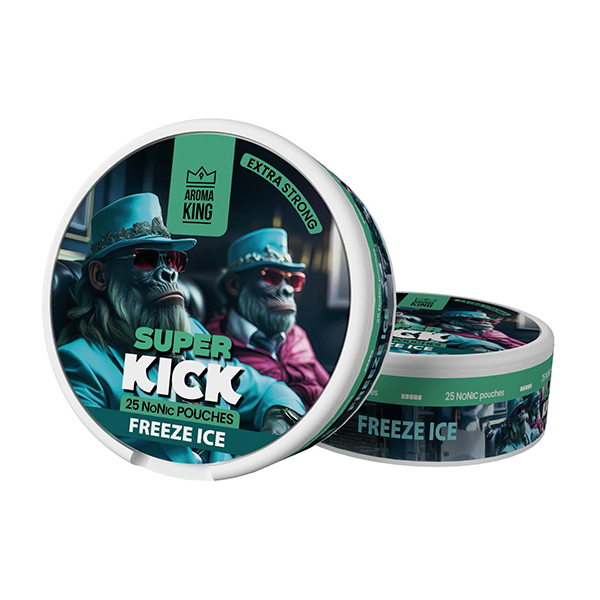 25mg Aroma King Super Kick NoNic Pouches - 25 Pouches - Flavour: Double Mint