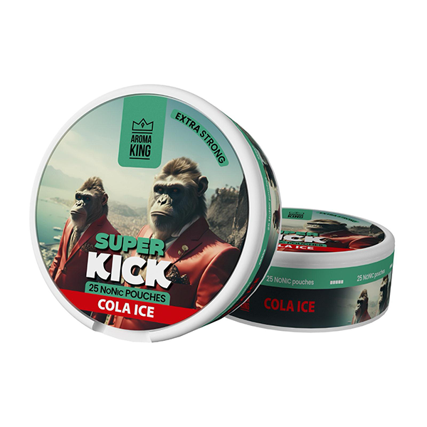 25mg Aroma King Super Kick NoNic Pouches - 25 Pouches - Flavour: Menthol Ice