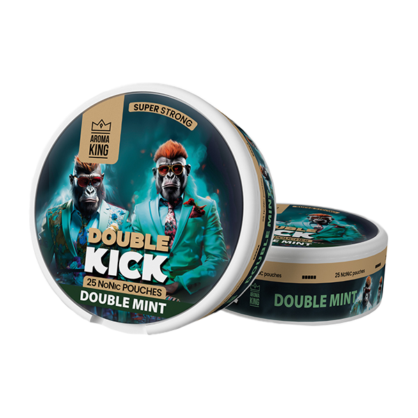 50mg Aroma King Double Kick NoNic Pouches - 25 Pouches - Flavour: Freeze Ice