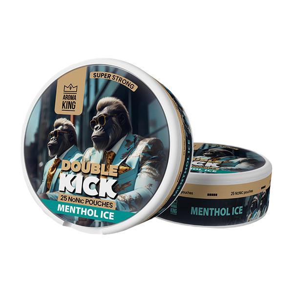 50mg Aroma King Double Kick NoNic Pouches - 25 Pouches - Flavour: Menthol Ice