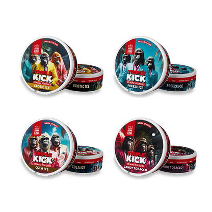 100mg Aroma King Triple Kick NoNic Pouches - 25 Pouches - Flavour: Freeze Ice