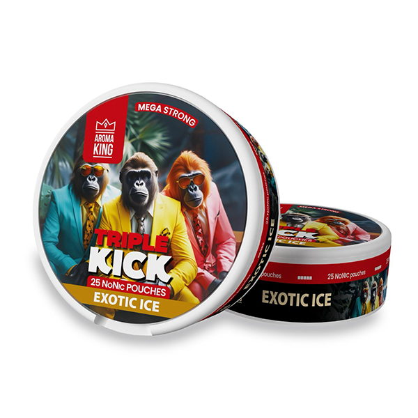 100mg Aroma King Triple Kick NoNic Pouches - 25 Pouches - Flavour: Menthol Ice