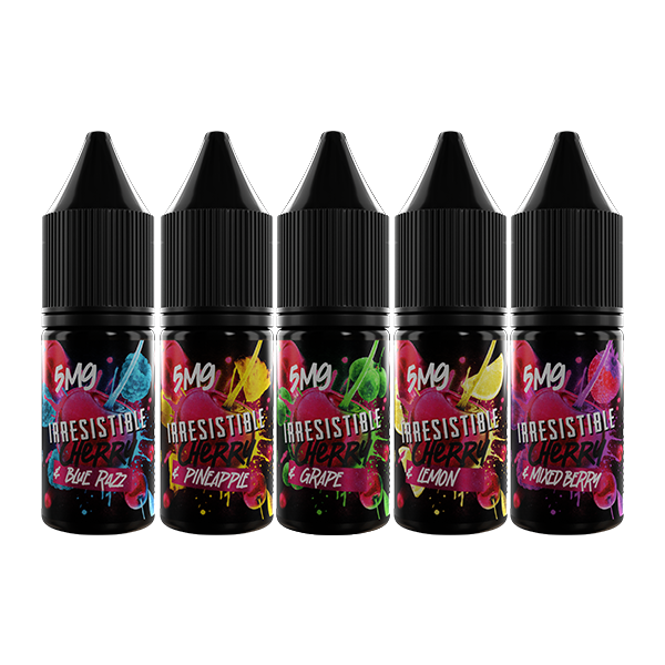 5mg Irresistible 10ml Nic Salt (50VG/50PG) - Flavour: Cherry & Blue Razz