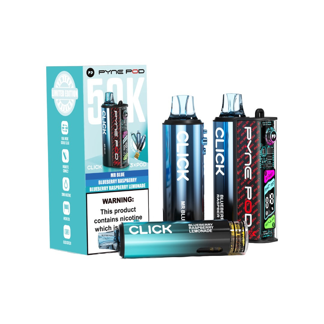 20mg Pyne Pod Click 50K Prefilled Pod Vape Kit - Flavour: Blue Edition