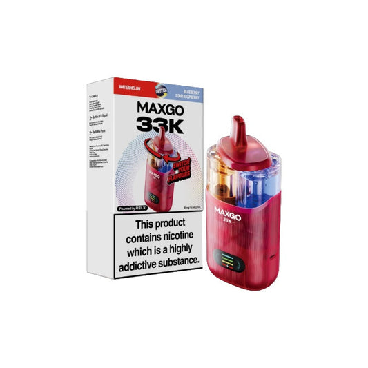 18mg Relx Maxgo 33K Prefilled Pod Vape Kit 25W - Flavour: Cool Mint/Watermelon Breeze