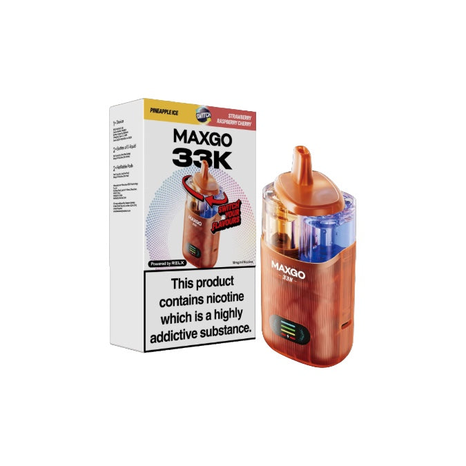 18mg Relx Maxgo 33K Prefilled Pod Vape Kit 25W - Flavour: Cherry Blast/Blueberry Cherry Cranberry