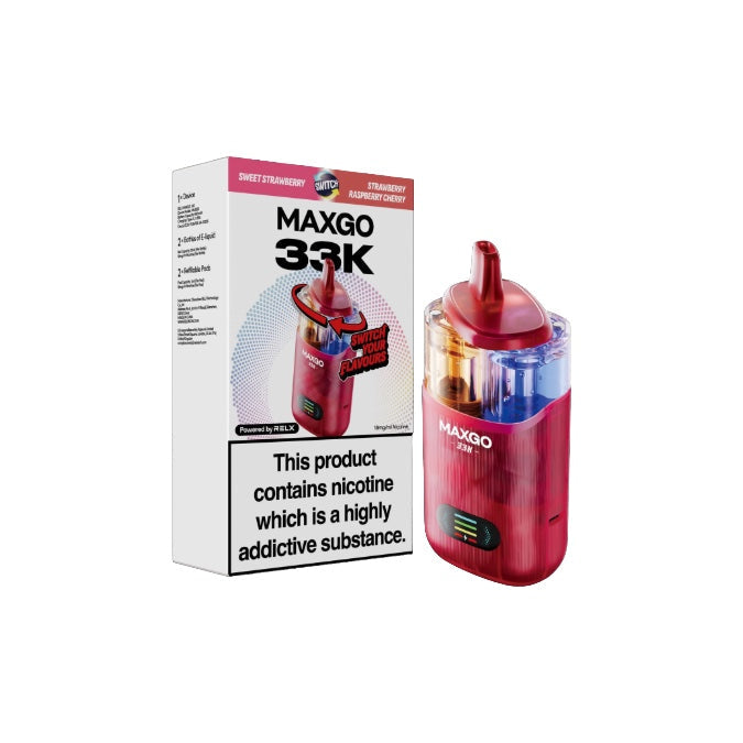 18mg Relx Maxgo 33K Prefilled Pod Vape Kit 25W - Flavour: Blueberry Raspberry/Cherry Ice