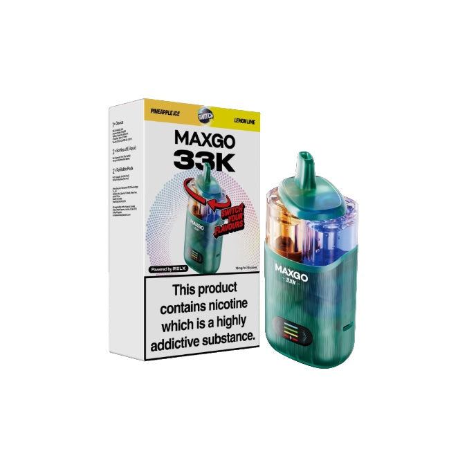18mg Relx Maxgo 33K Prefilled Pod Vape Kit 25W - Flavour: Pineapple Ice/Lemon Lime