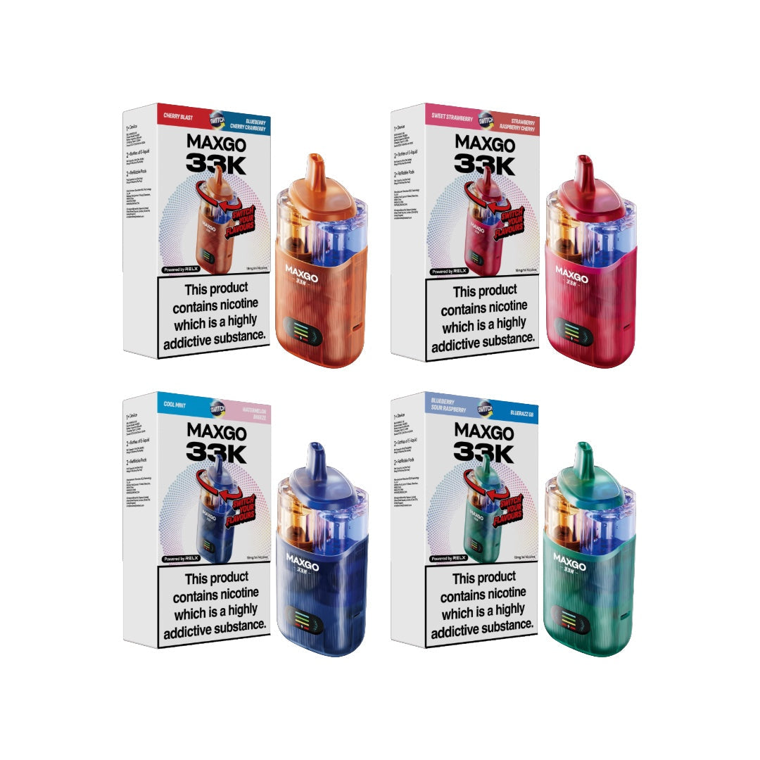 18mg Relx Maxgo 33K Prefilled Pod Vape Kit 25W - Flavour: Pineapple Ice/Lemon Lime