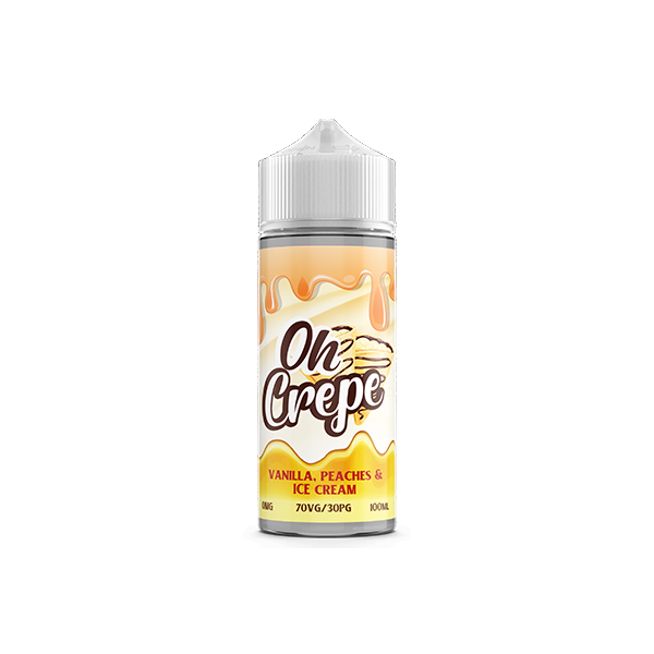 0mg Oh Crepe 100ml Shortfill (70VG/30PG) - Flavour: Blue Razz Strawberry