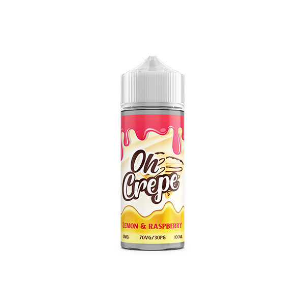 0mg Oh Crepe 100ml Shortfill (70VG/30PG) - Flavour: Blue Razz Strawberry