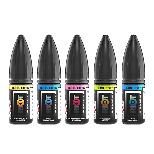 5mg Riot Squad Black Edition V2 Nic Salts 10ml (50VG/50PG) - Flavour: Mango Vanilla Icecream