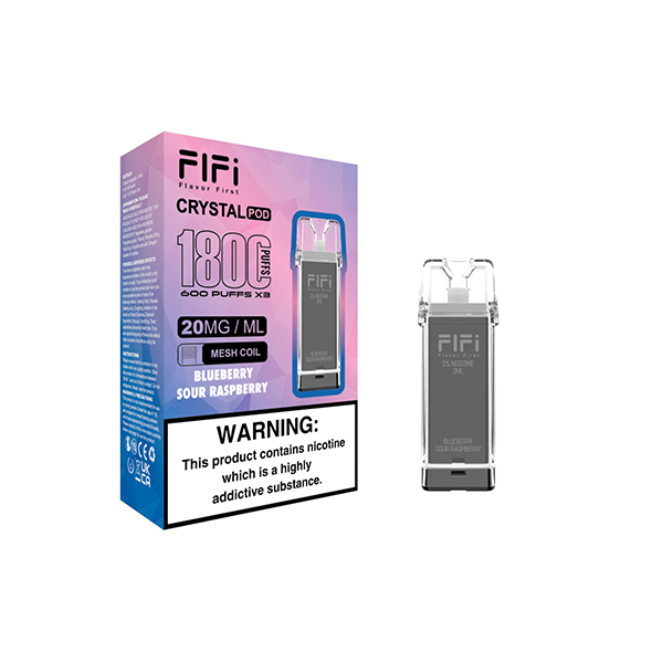 FLFI Crystal Replacement Pods 1800 Puffs 2ml - Flavour: Strawberry Kiwi