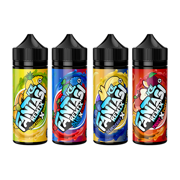 0mg Fantasi Ice Remix 100ml Shortfill E-Liquid (70VG/30PG) - Flavour: Blackcurrant X Lemon