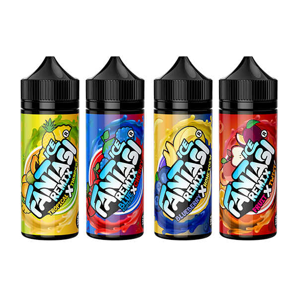 0mg Fantasi Ice Remix 100ml Shortfill E-Liquid (70VG/30PG) - Flavour: Blue Raspberry x Cherry Ice