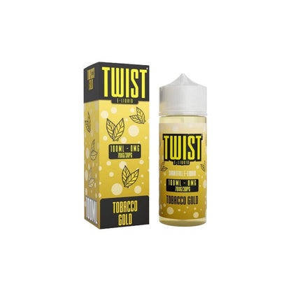 0mg Twist E-liquids 100ml Shortfill (70VP/30PG) - Flavour: Tobacco Gold