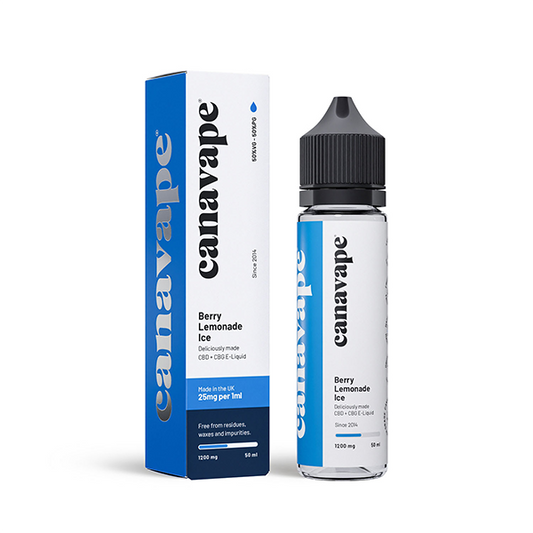 Canavape 1250mg CBD + CBG  E-liquid 50ml (Various VG/PG Ratios) - Flavour: Watermelon Ice (40VG/60PG)