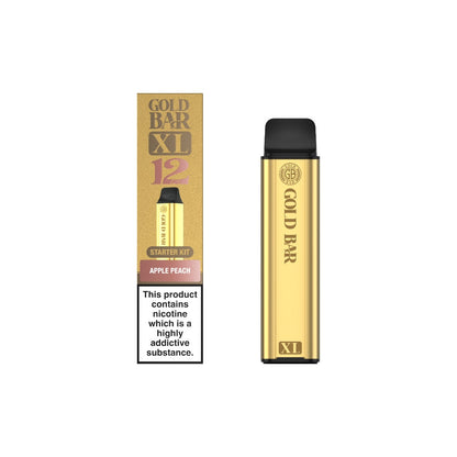 20mg Gold Bar XL Prefilled Pod Vape Kit 10000 Puffs - Flavour: Watermelon Ice