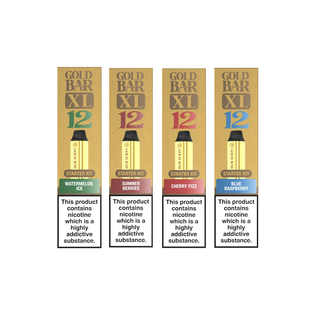 20mg Gold Bar XL Prefilled Pod Vape Kit 10000 Puffs - Flavour: Watermelon Ice