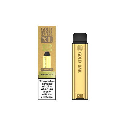 20mg Gold Bar XL Prefilled Pod Vape Kit 10000 Puffs - Flavour: Spearmint