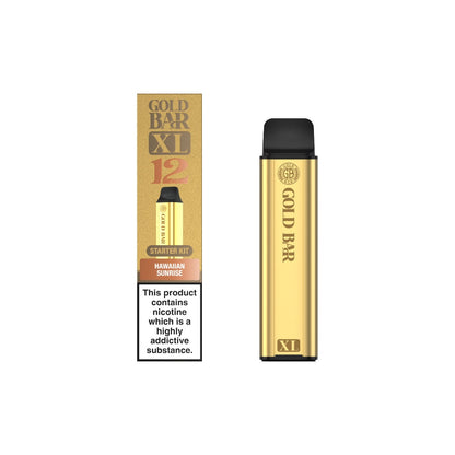 20mg Gold Bar XL Prefilled Pod Vape Kit 10000 Puffs - Flavour: Raspberry Watermelon