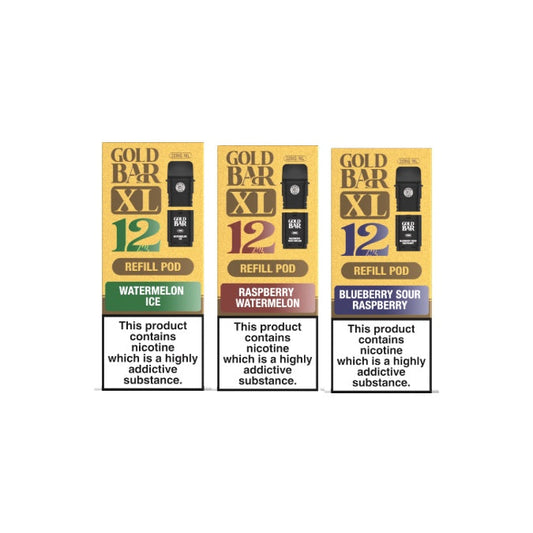 20mg Gold Bar XL Prefilled Replacement Pods - Flavour: Watermelon Ice