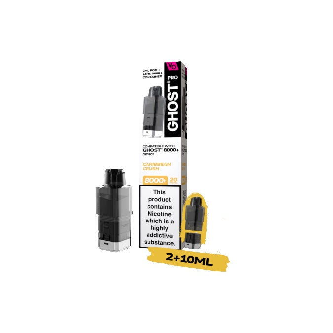 20mg Ghost Pro 8000+ By Vapes Bars Prefilled Pods - Flavour: Tropical Punch