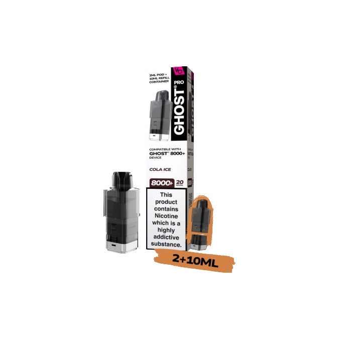 20mg Ghost Pro 8000+ By Vapes Bars Prefilled Pods - Flavour: Cherry Cola