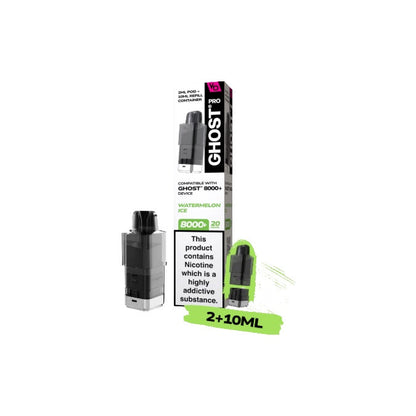 20mg Ghost Pro 8000+ By Vapes Bars Prefilled Pods - Flavour: Blue Sour Raspberry