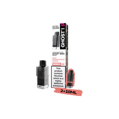 20mg Ghost Pro 8000+ By Vapes Bars Prefilled Pods - Flavour: Watermelon Lemon Blackberry