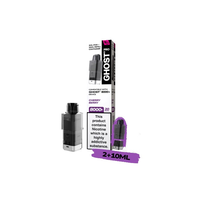 20mg Ghost Pro 8000+ By Vapes Bars Prefilled Pods - Flavour: Lemon Lime