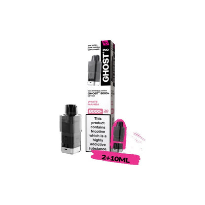20mg Ghost Pro 8000+ By Vapes Bars Prefilled Pods - Flavour: Fizzy Cherry