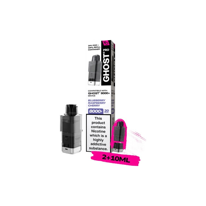 20mg Ghost Pro 8000+ By Vapes Bars Prefilled Pods - Flavour: Fizzy Cherry