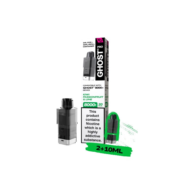 20mg Ghost Pro 8000+ By Vapes Bars Prefilled Pods - Flavour: Blue Sour Raspberry