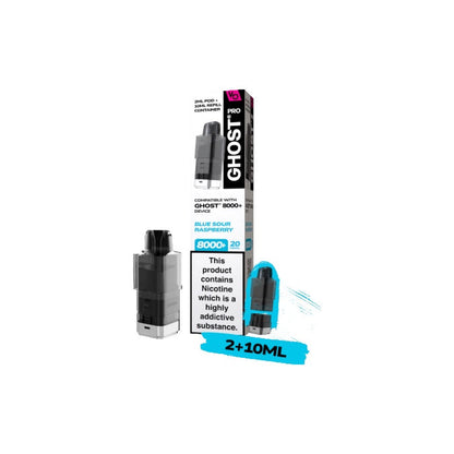 20mg Ghost Pro 8000+ By Vapes Bars Prefilled Pods - Flavour: Watermelon Lemon Blackberry