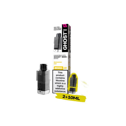 20mg Ghost Pro 8000+ By Vapes Bars Prefilled Pods - Flavour: Pina Colada