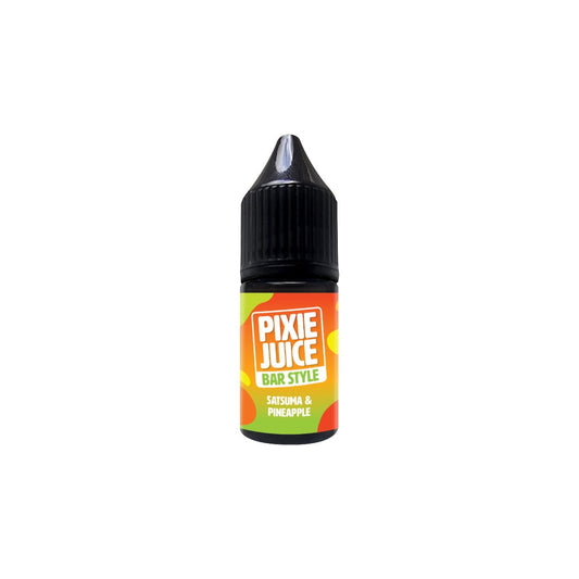 10mg Pixie Juice Bar Style Nic Salt 10ml (50VG/50PG) - Flavour: Satsuma & Pineapple
