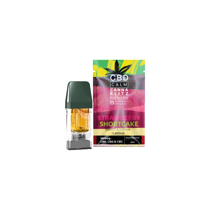 CBD Calm CANNABLITZ 1800mg CBD + CBG + CBC Prefilled Pod - Flavour: Holy Grail Kush