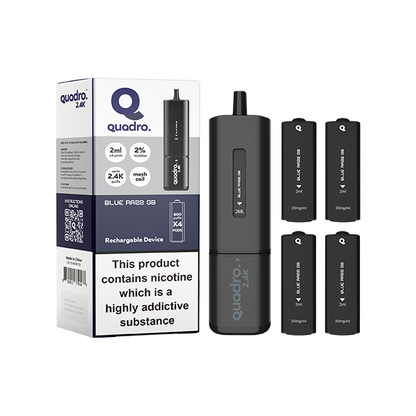 20mg Quadro 2.4K Pod Vape Kit 4 in 1 Black Series 2400 Puffs - Flavour: Watermelon Ice