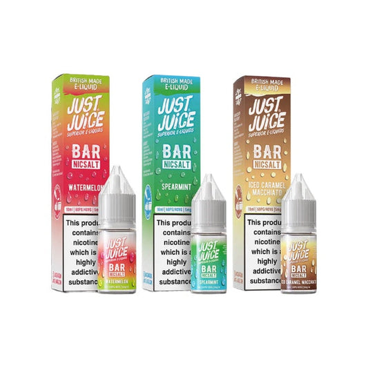 5mg Just Juice Bar 10ml Nic Salt (40VG/60PG) - Flavour: Vanilla Rhubarb