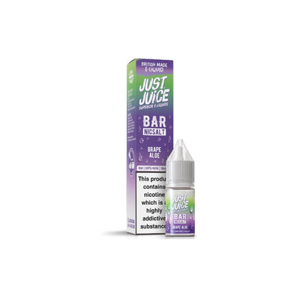 10mg Just Juice Bar 10ml Nic Salt (40VG/60PG) - Flavour: Grape Aloe