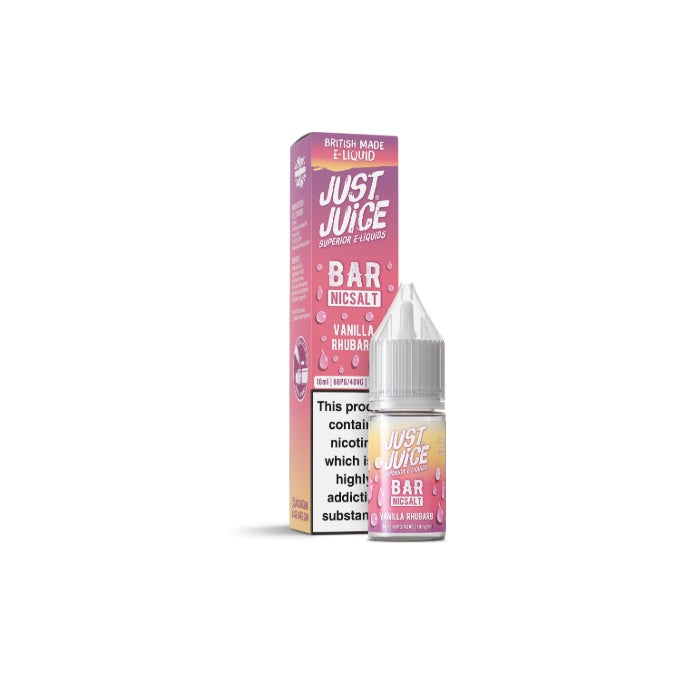 10mg Just Juice Bar 10ml Nic Salt (40VG/60PG) - Flavour: Vanilla Rhubarb