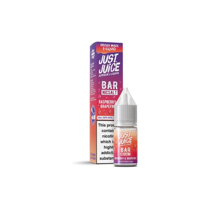 20mg Just Juice Bar 10ml Nic Salt (40VG/60PG) - Flavour: Raspberry Grapefruit