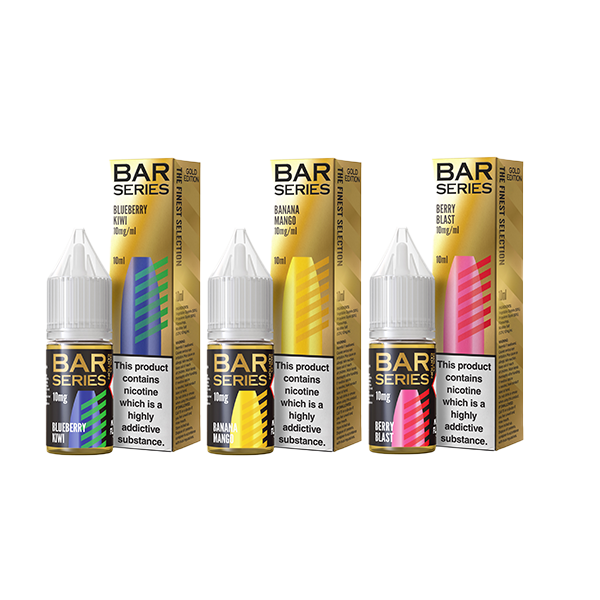 10mg Bar Series Gold Edition Nic Salt 10ml (50VG/50PG) - Flavour: Pineapple Peach Watermelon