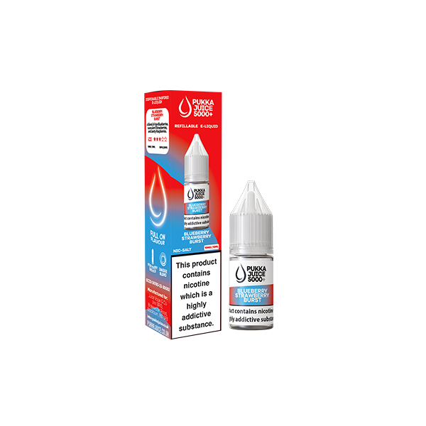 20mg Pukka Juice 5000+ 10ml Nic Salt (50VG/50PG) - Flavour: Berry Blast