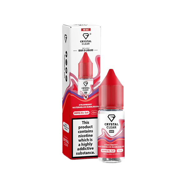 10mg Crystal Clear Nic Salt 10ml (50VG/50PG) - Flavour: Strawberry Watermelon Ice