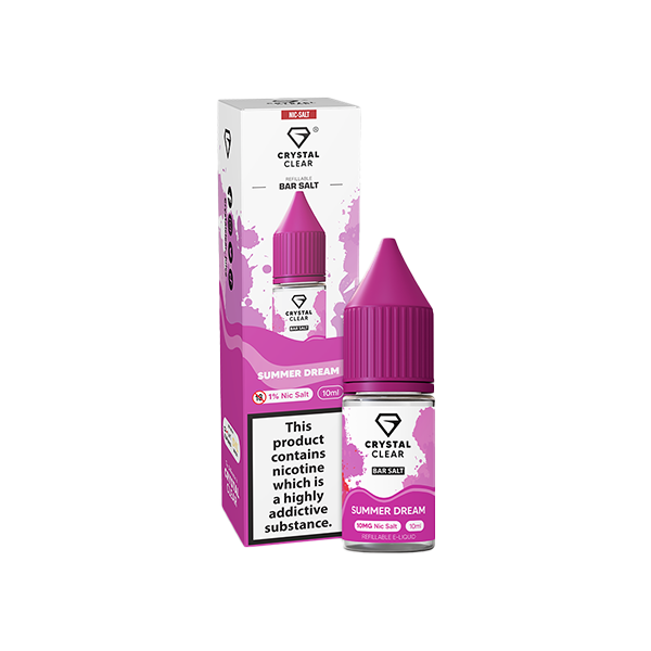 10mg Crystal Clear Nic Salt 10ml (50VG/50PG) - Flavour: Strawberry Watermelon Ice