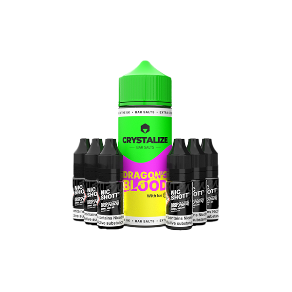 0mg Crystalize Bar Salts 120ml Longfill (50VG/50PG) + 6x Free 20mg Nicotine Shots 10ml - Flavour: Sweet Tobacco